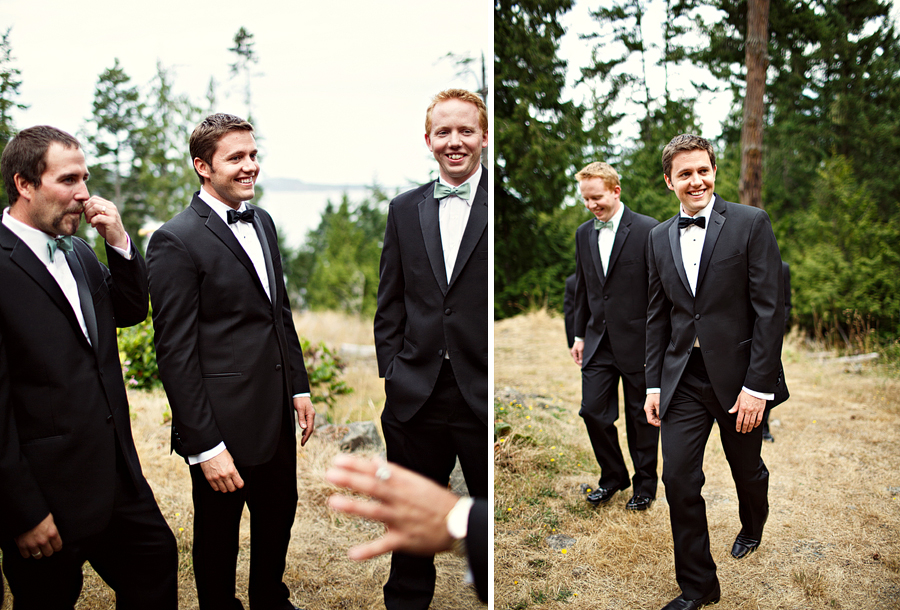 Relaxed and handsome, the groom and his groomsman